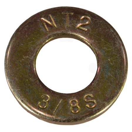 Midwest Fastener Flat Washer, For Screw Size 3/8" , Steel Zinc Yellow Finish, 30 PK 931043